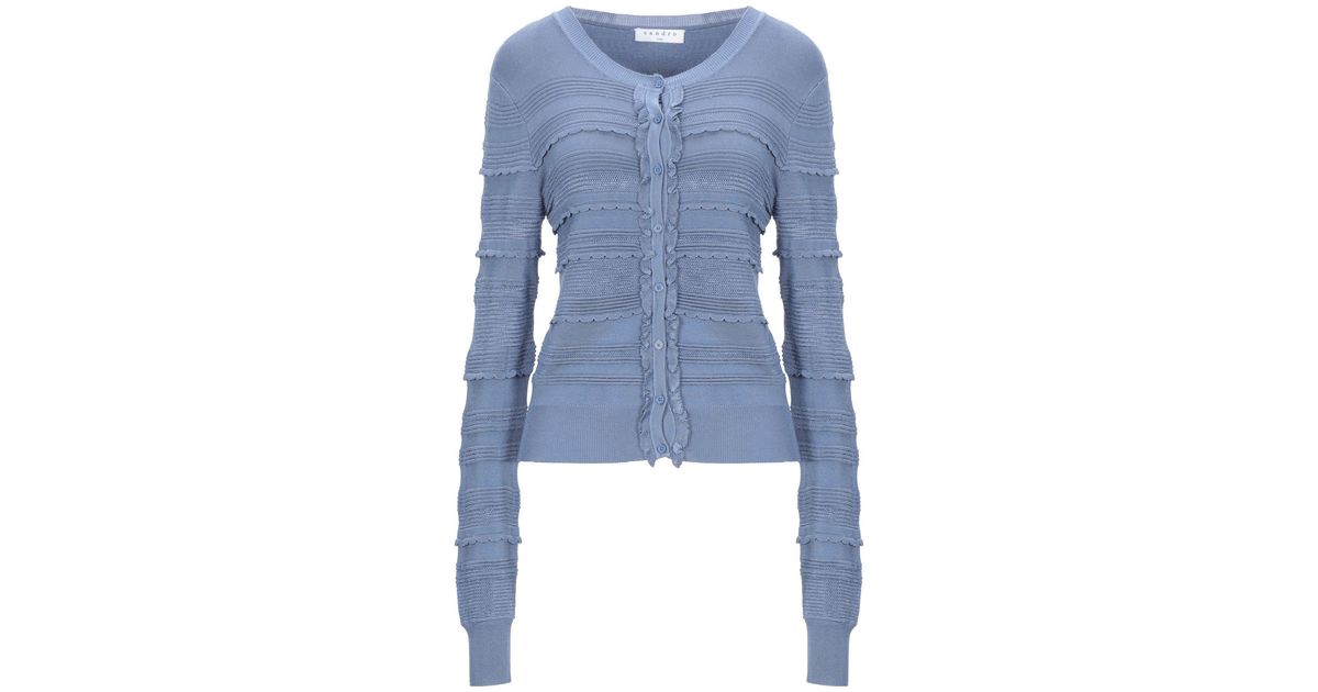 Sandro Synthetic Cardigan in Sky Blue (Blue) - Lyst