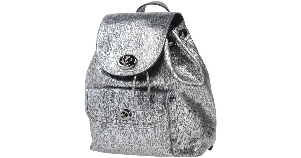 grey coach backpack