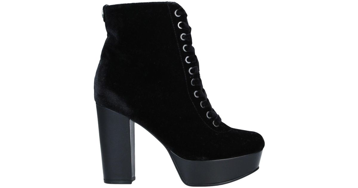 Guess Velvet Ankle Boots in Black - Lyst