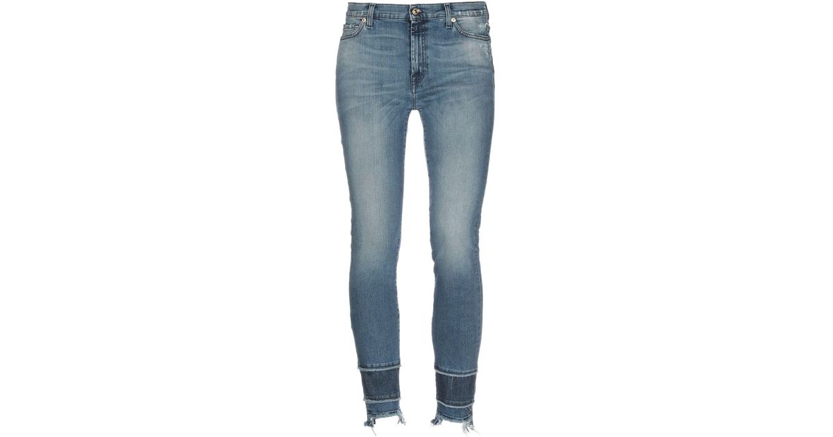 7 For All Mankind Denim Trousers in Blue - Lyst