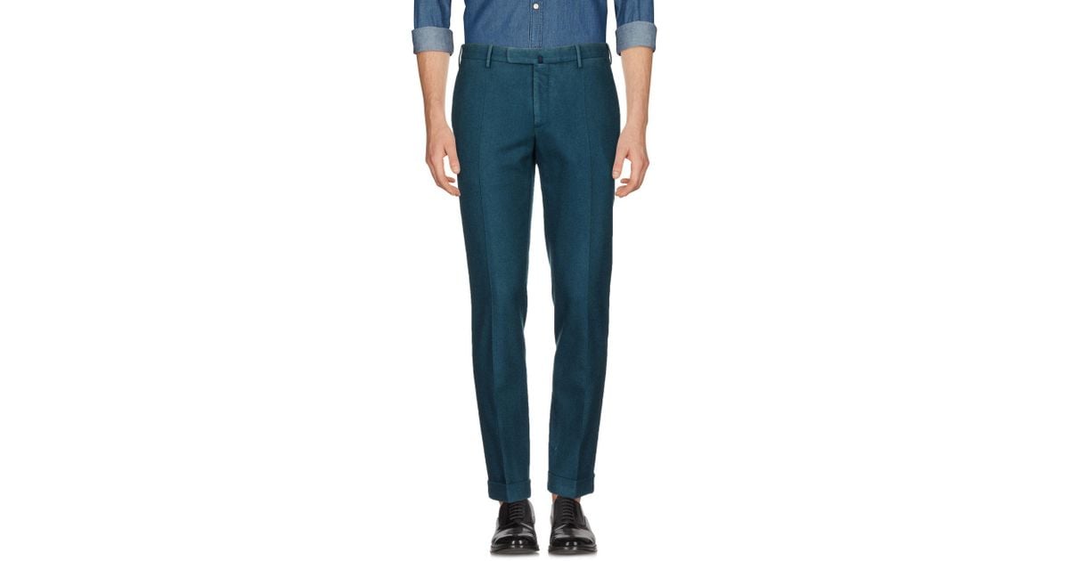Incotex Flannel Casual Pants in Deep Jade (Blue) for Men - Lyst