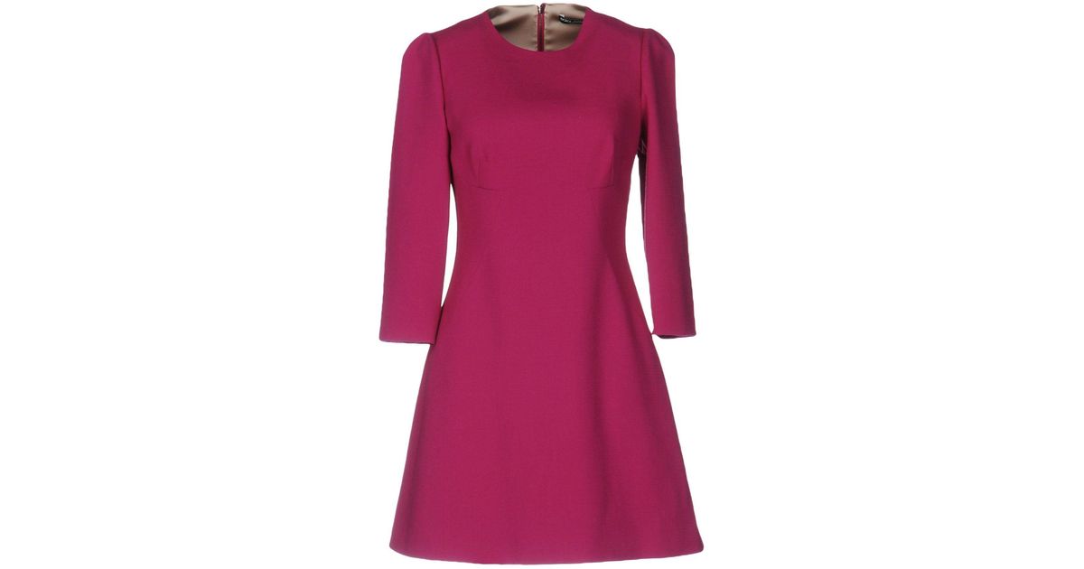 Dolce & Gabbana Wool Short Dress in Garnet (Purple) - Lyst