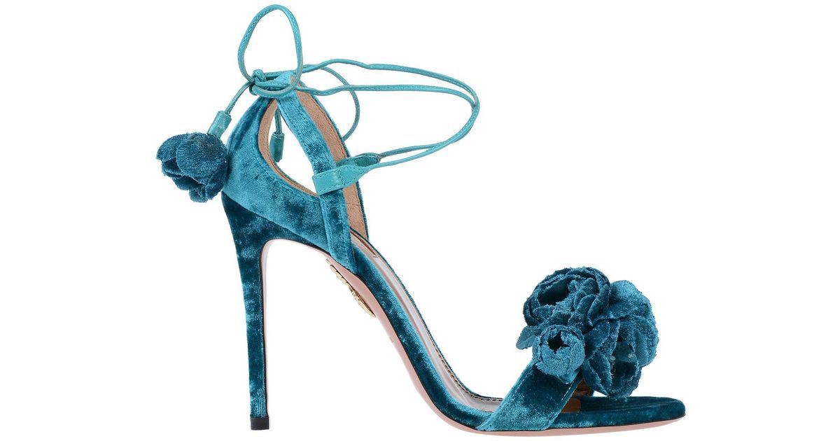 Sandalias Aquazzura de Terciopelo de color Azul | Lyst
