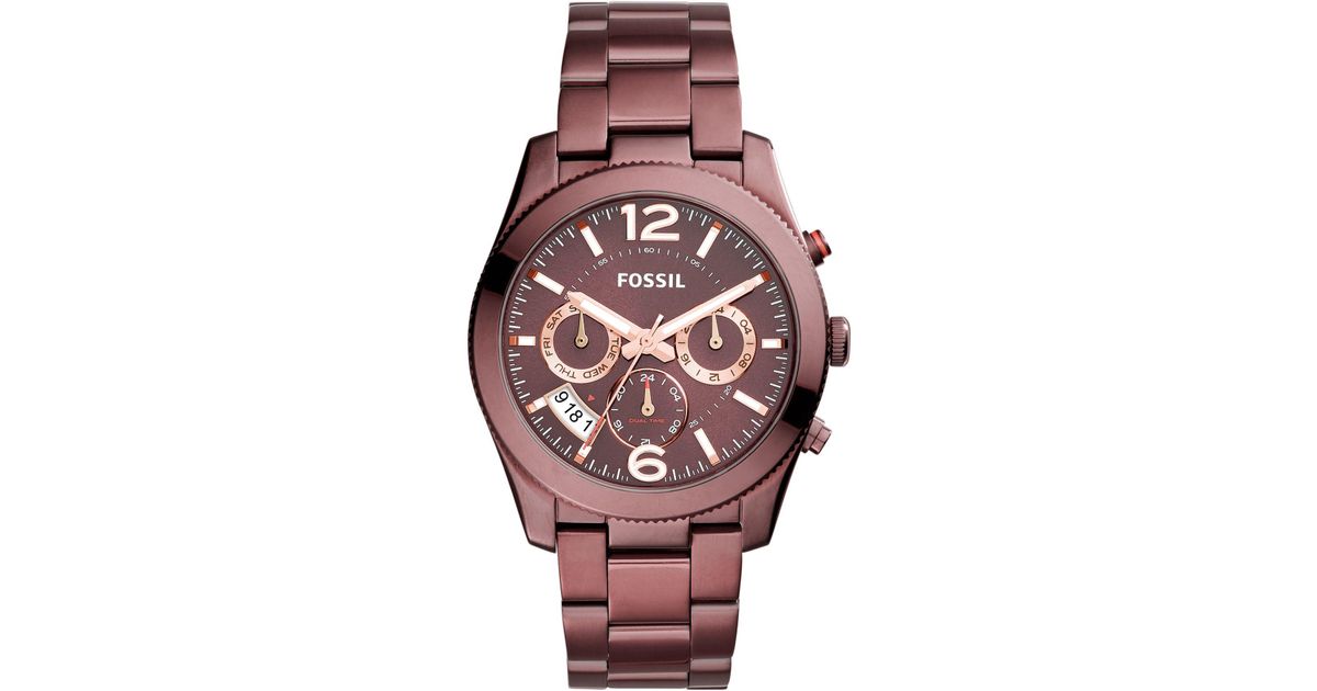 Fossil Wrist Watch In Purple Lyst