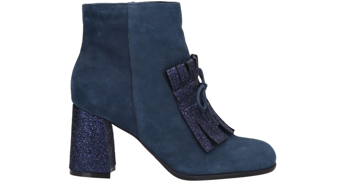 Loretta Pettinari Leather Ankle Boots in Slate Blue (Blue) - Save 50% ...