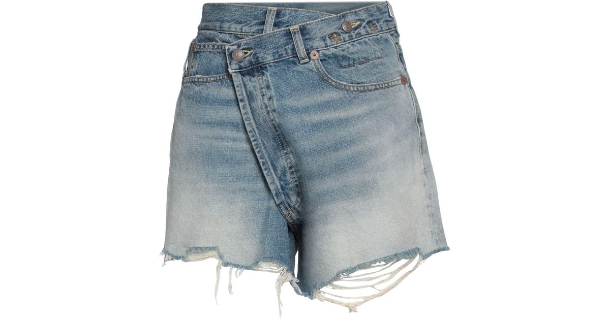 R13 Blue Denim Shorts