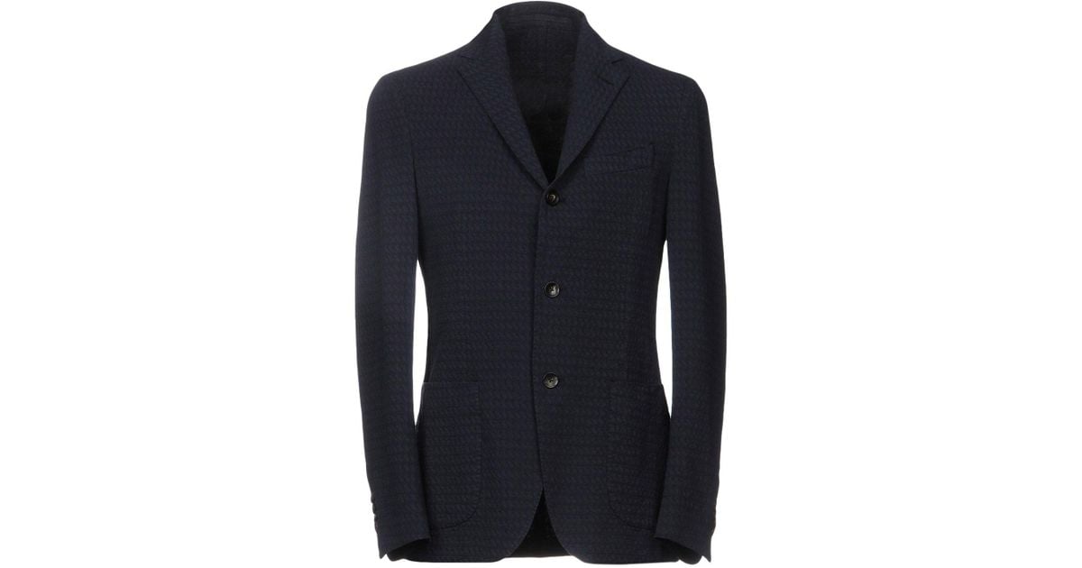 Lardini Cotton Blazer in Dark Blue (Blue) for Men - Lyst