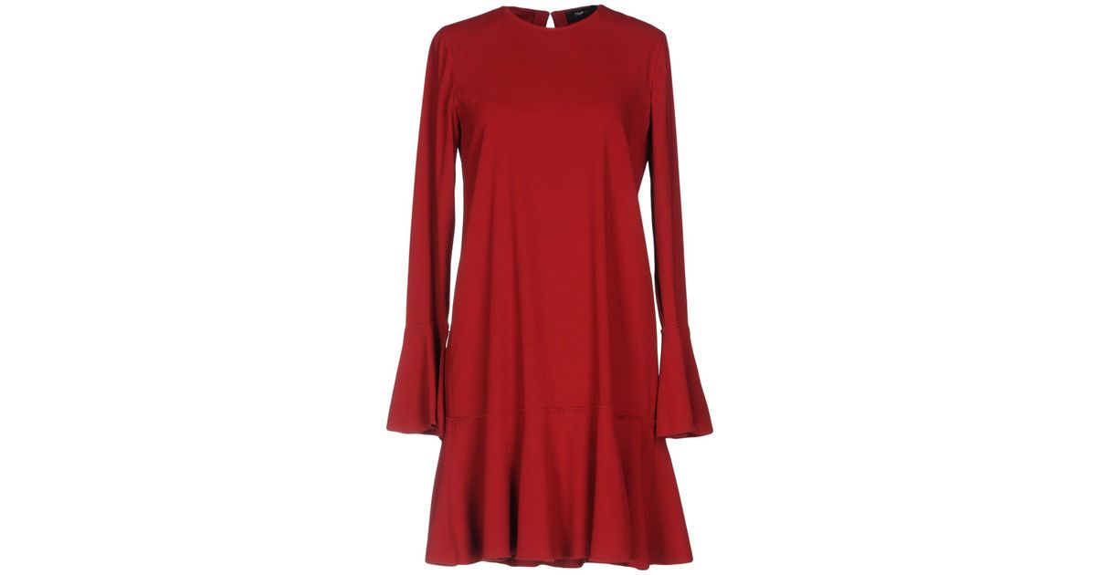 Theory Synthetic Short Dress in Red - Lyst