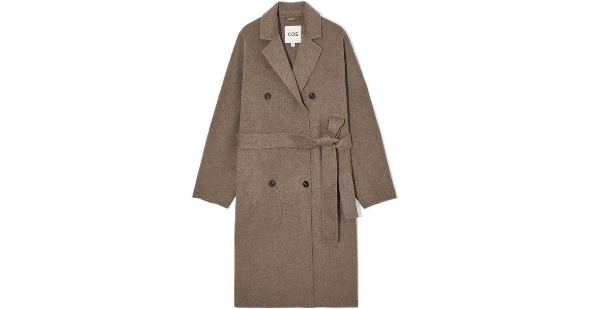 COS Oversized Double-breasted Wool Coat in Brown Lyst Australia