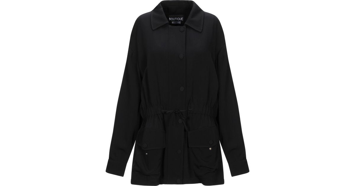 Boutique Moschino Overcoat in Black - Lyst