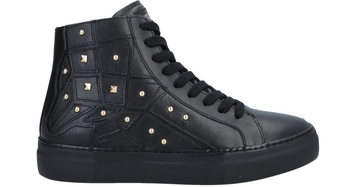Just Cavalli Leather High-tops & Sneakers in Black - Lyst