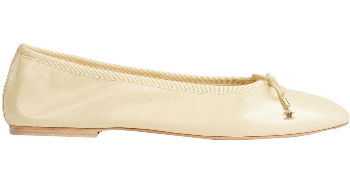 Celine Ballet Flats in Natural | Lyst