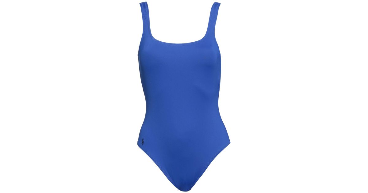 Polo Ralph Lauren One-piece Swimsuit in Blue | Lyst