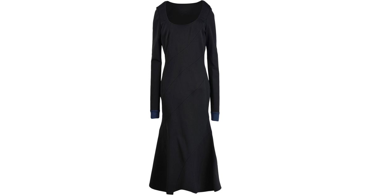 Victoria Beckham Synthetic Long Dress in Black - Lyst