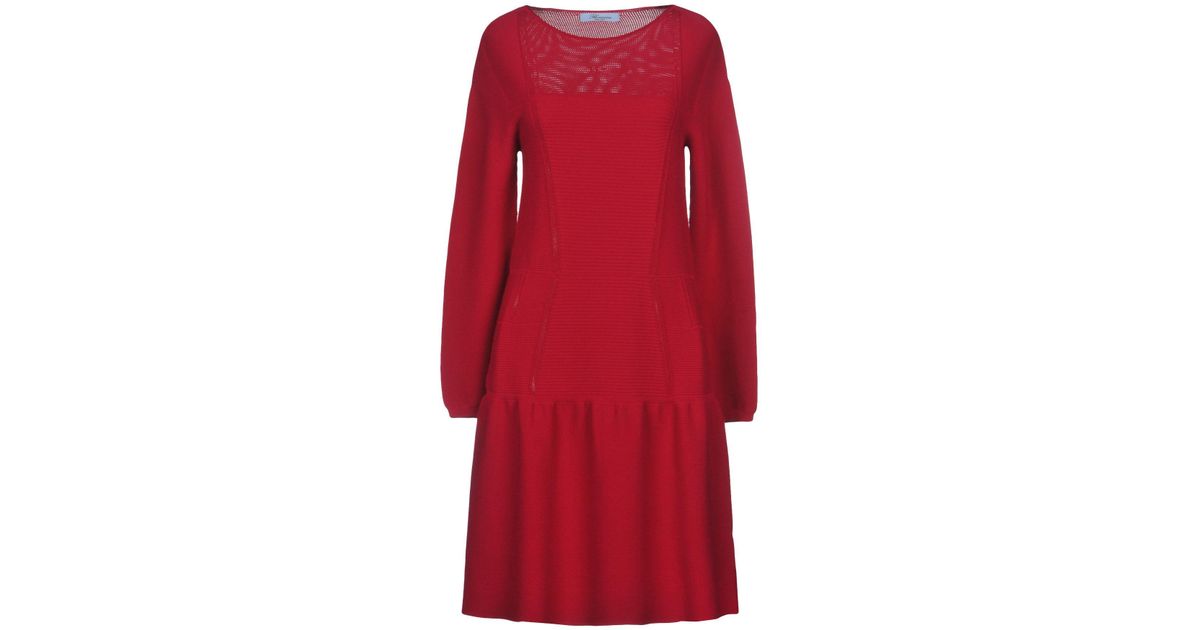 Blumarine Synthetic Short Dress in Garnet (Red) - Lyst