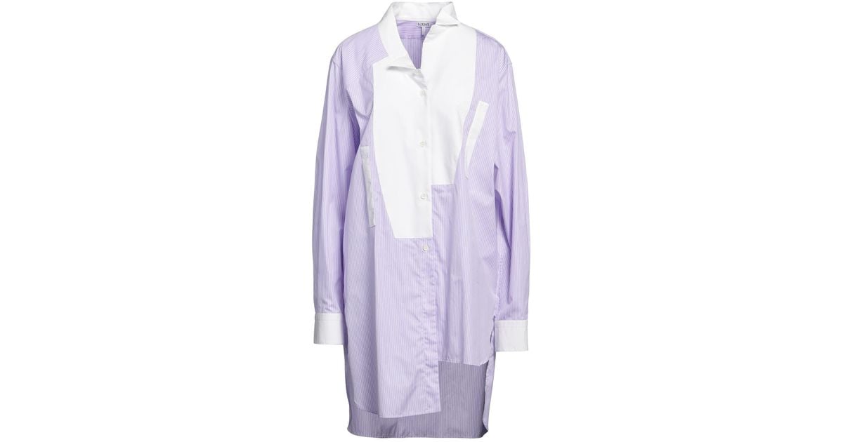LOEWE - LOEWE ロエベ 23SS Stripped Shirt S540Y05X29 ストライプデザインシャツ パープル　レディース Loewe Asymmetric Stripped Shirt in Purple | Lyst Australia