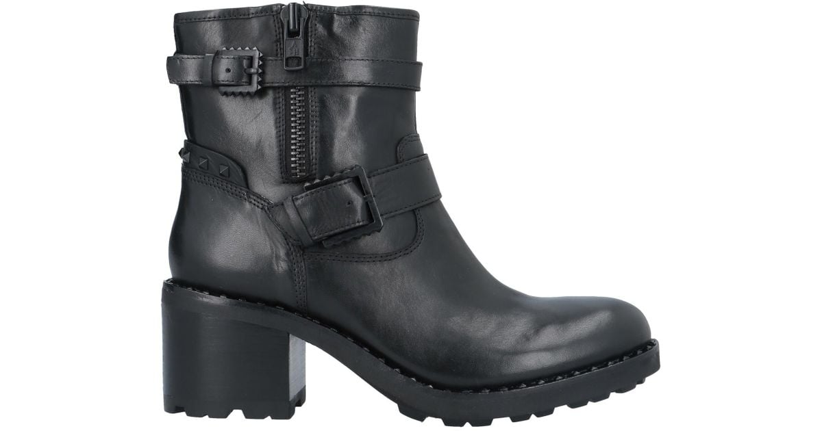 Ash Leather Ankle Boots in Black - Lyst
