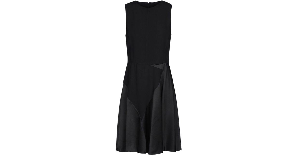 Emporio Armani Satin Short Dress in Black - Lyst
