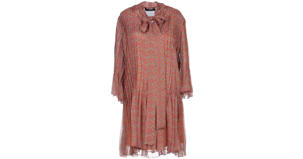 Rochas Chiffon Short Dress in Orange - Lyst