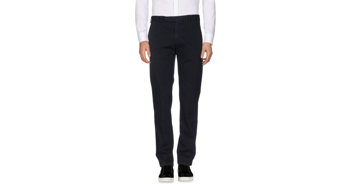 Armani Cotton Casual Pants in Dark Blue (Blue) for Men - Lyst