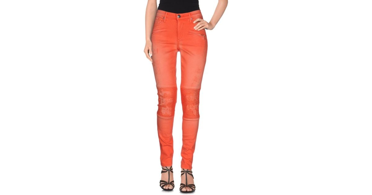 orange denim pants