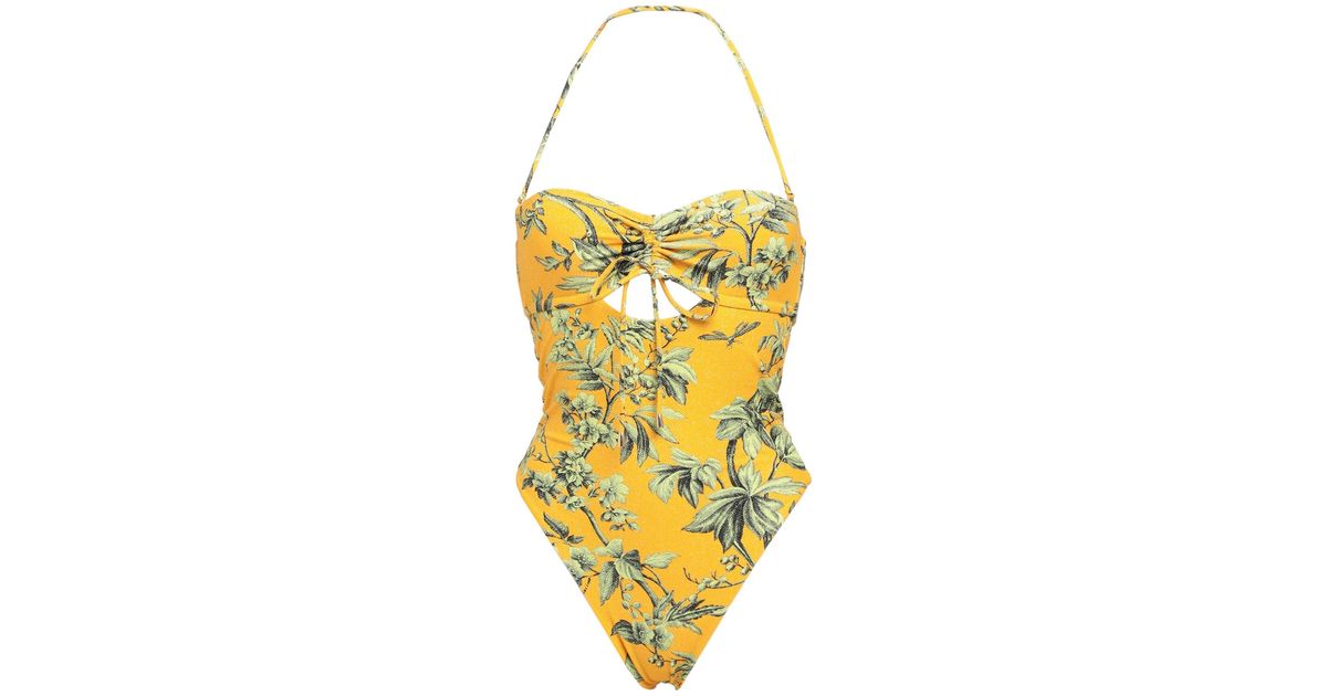 Miss Bikini One-piece Swimsuit in Yellow | Lyst