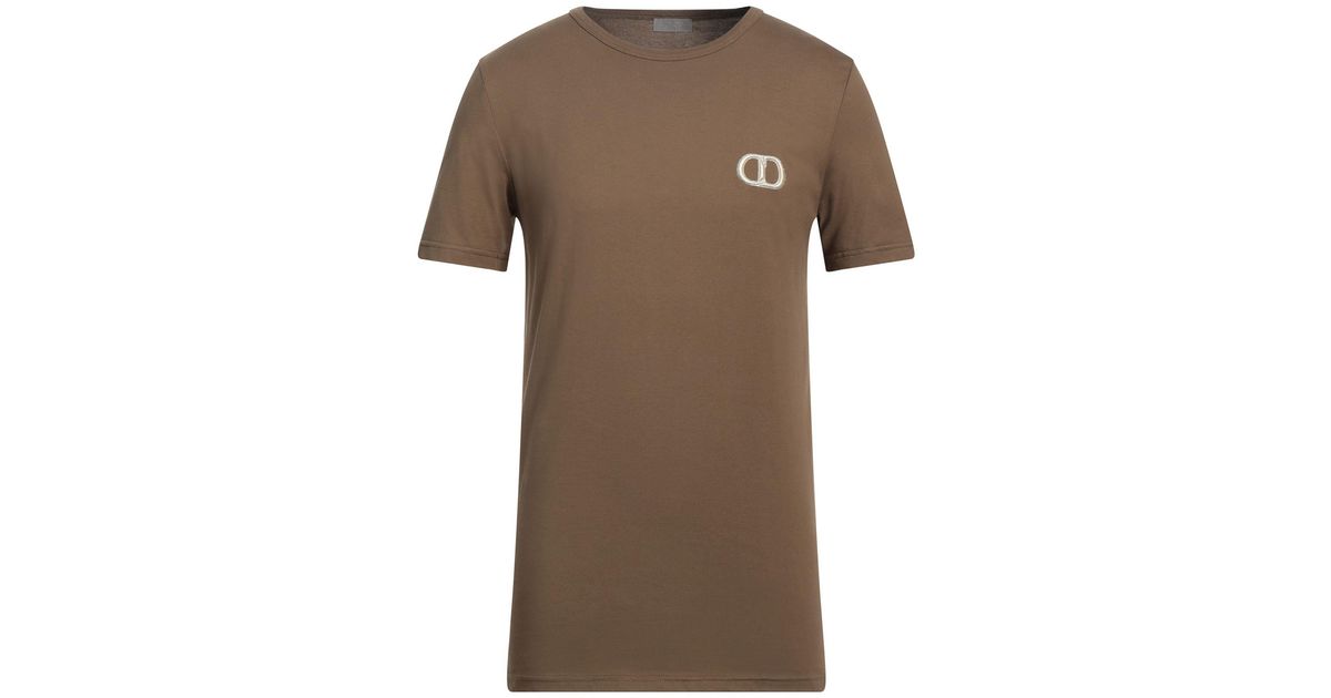 Christian DIOR ブラウンTシャツ Dior Oblique Relaxed Fit T-shirt Brown Terry Cotton Jacquard Men's
