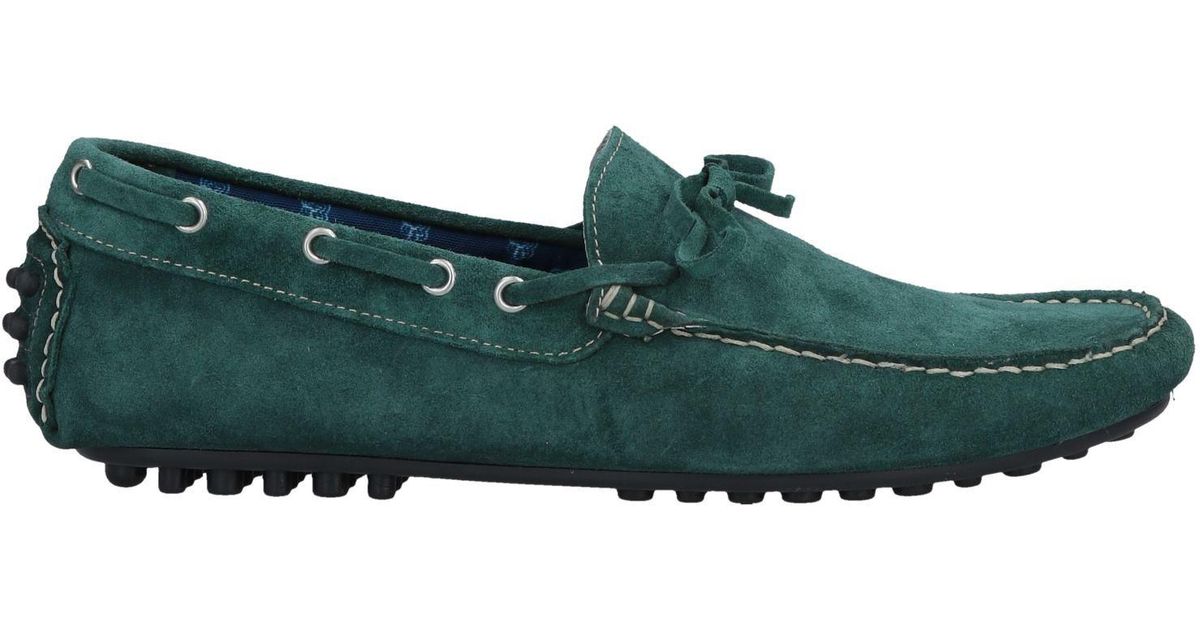 AT.P.CO Suede Loafer in Dark Green (Green) for Men - Lyst
