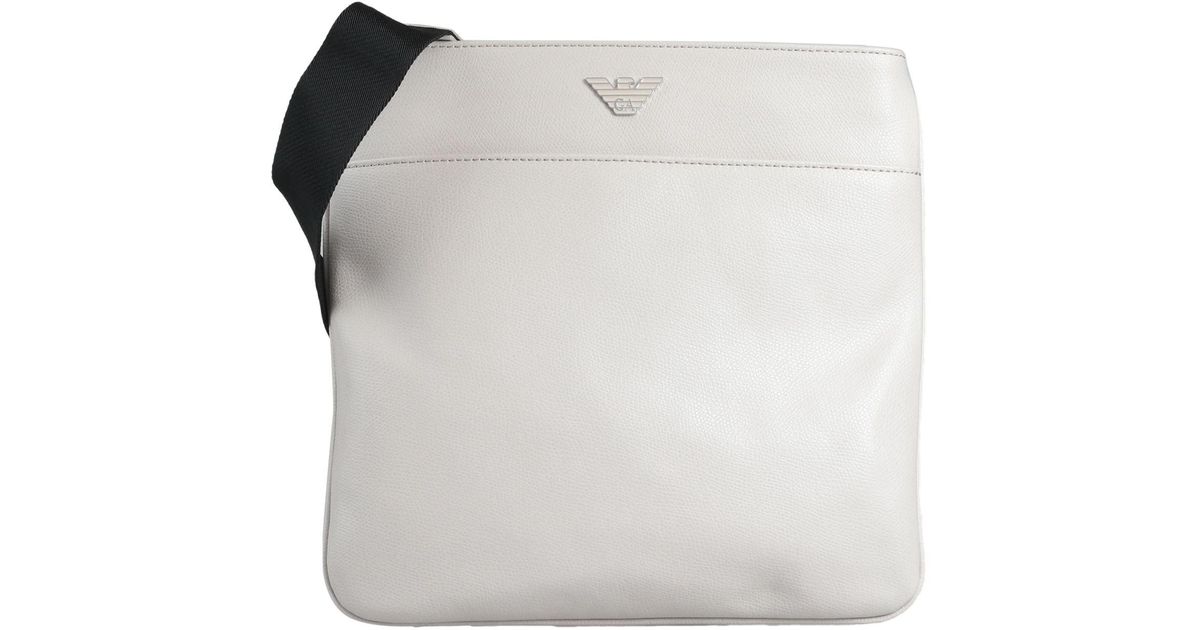 Emporio Armani Leather Crossbody Bag in Light Grey (Gray) for Men Lyst