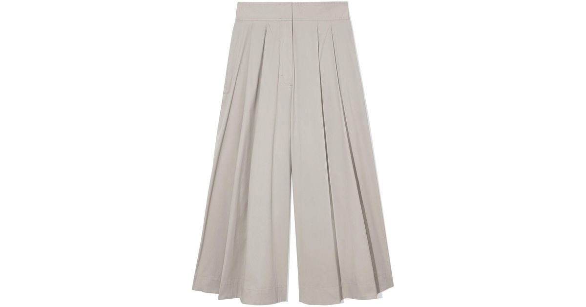 COS Cropped Trousers in Gray Lyst