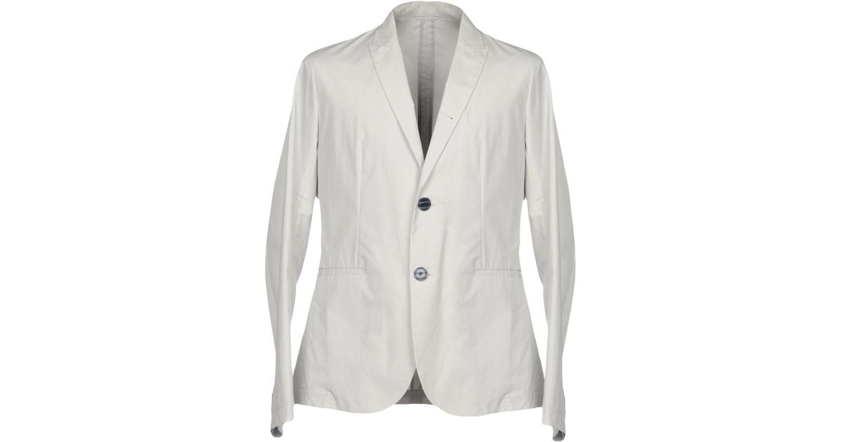 Emporio Armani Cotton Blazer in Light Grey (Gray) for Men - Lyst
