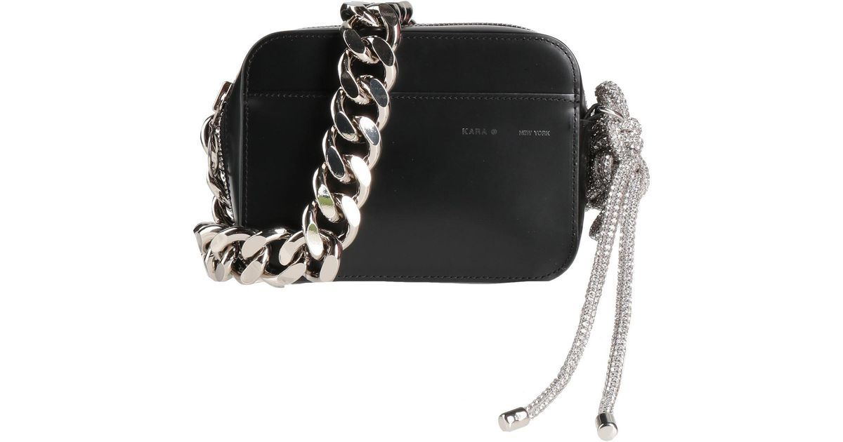 Kara Chunky Chain Strap Shoulder Bag - Black