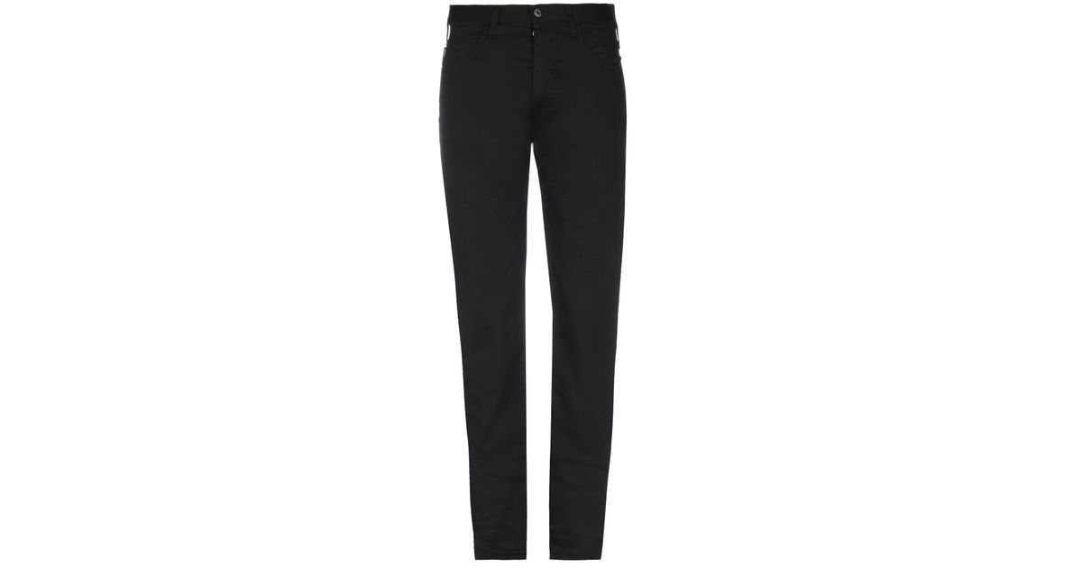 Armani Jeans Leather Casual Pants in Black for Men - Lyst