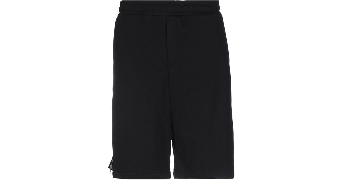 McQ Fleece Bermuda Shorts in Black for Men - Lyst