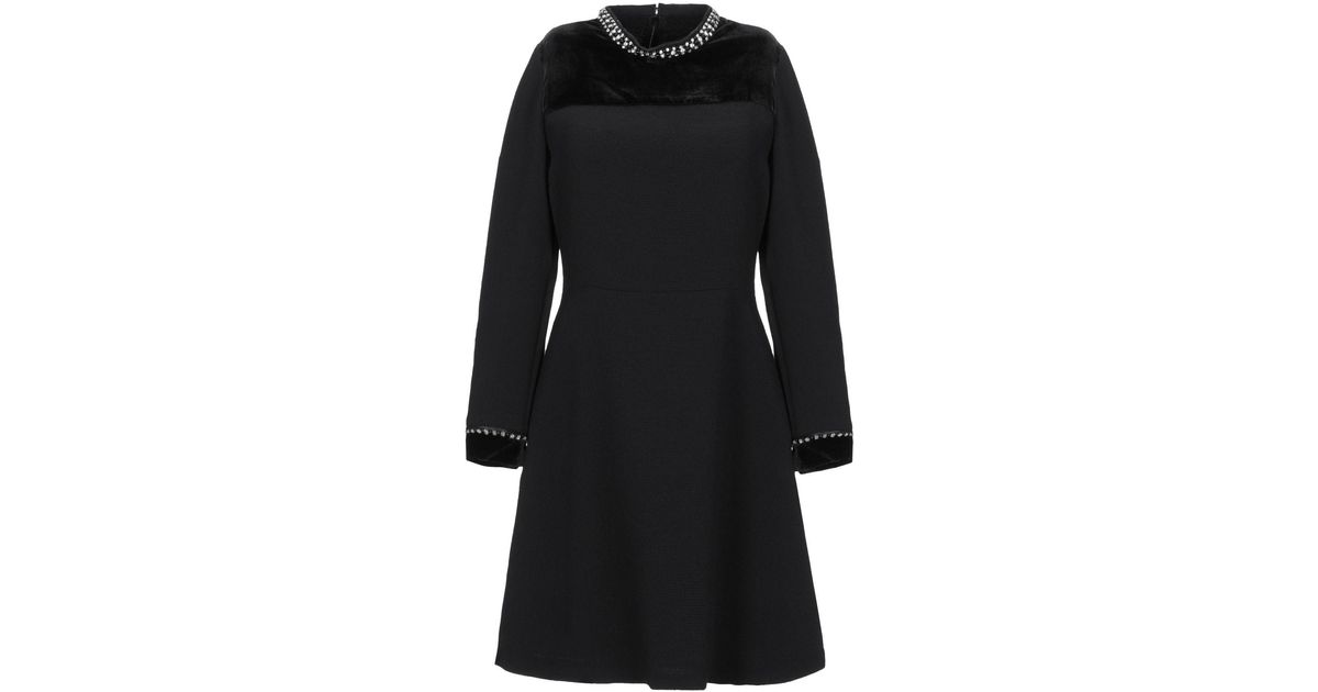 Sandro Velvet Short Dress in Black - Lyst