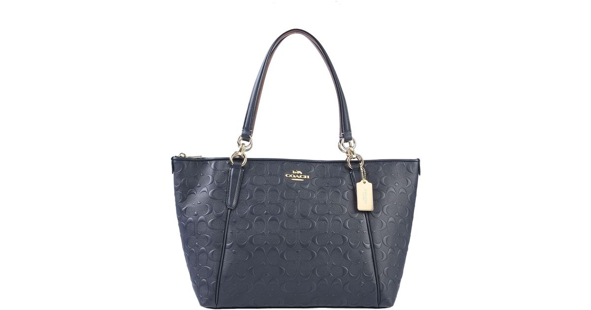 COACH Leather Handbag in Slate Blue (Blue) - Lyst