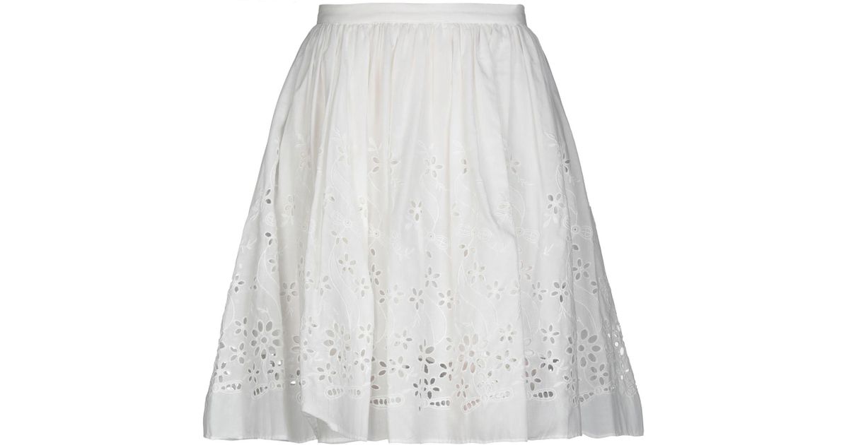 Silvian Heach Knee Length Skirt in White - Lyst