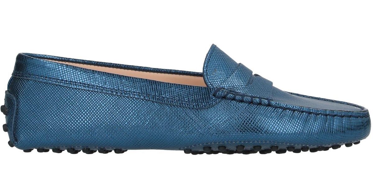 Tod's Leather Loafer in Blue - Lyst