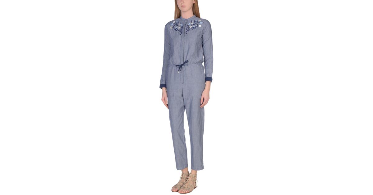 pepe jeans flyer retro denim jumpsuit