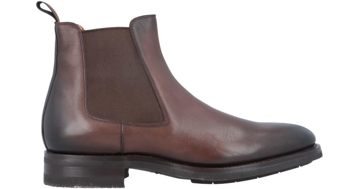 santoni leather ankle boots