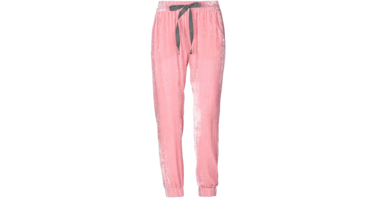 Pinko Velvet Casual Trouser in Pink - Lyst