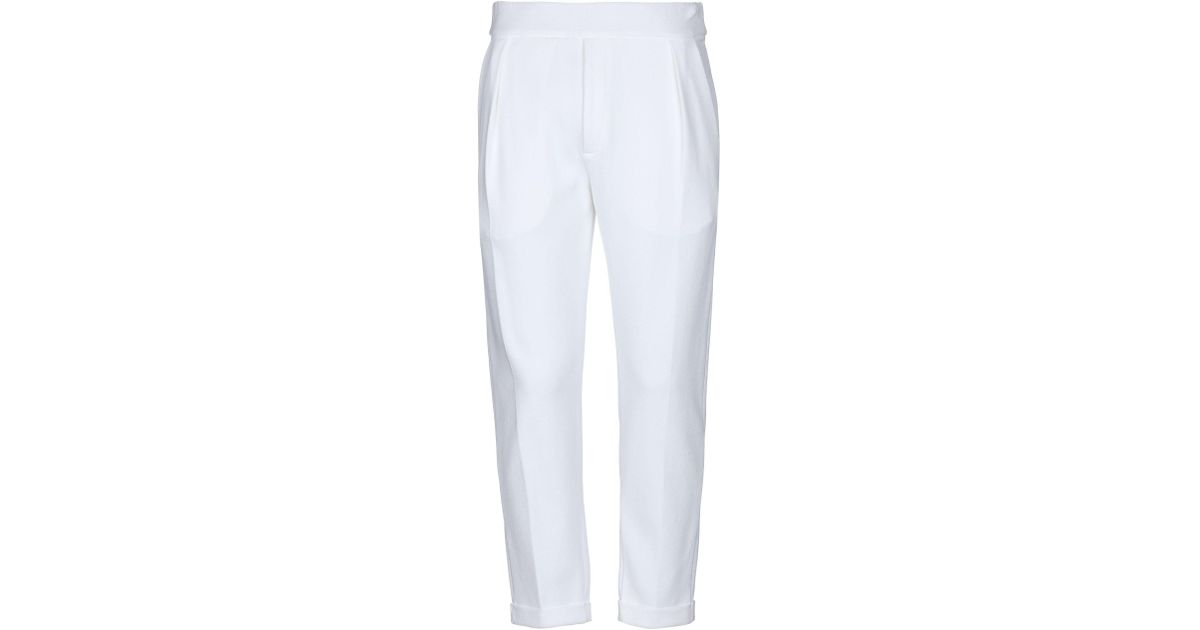 Emporio Armani Synthetic Casual Pants in White for Men - Lyst