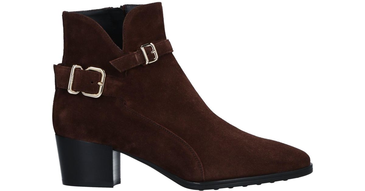 Tod's Suede Ankle Boots in Dark Brown (Brown) - Lyst