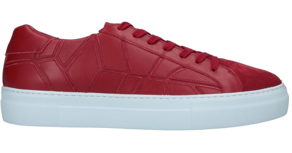 Just Cavalli Leather Low-tops & Sneakers in Red for Men - Lyst