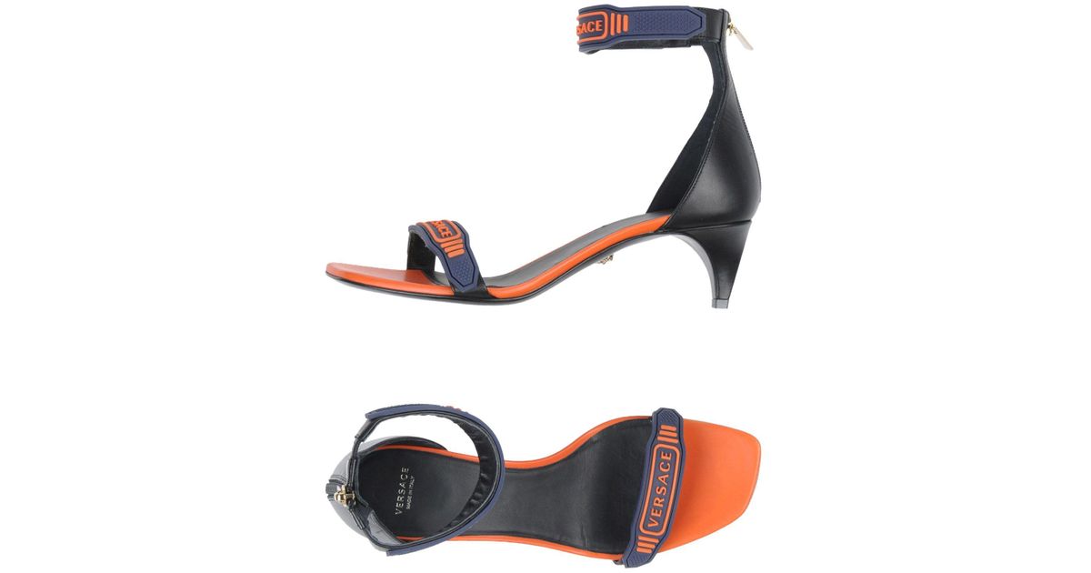 versace heels orange and blue