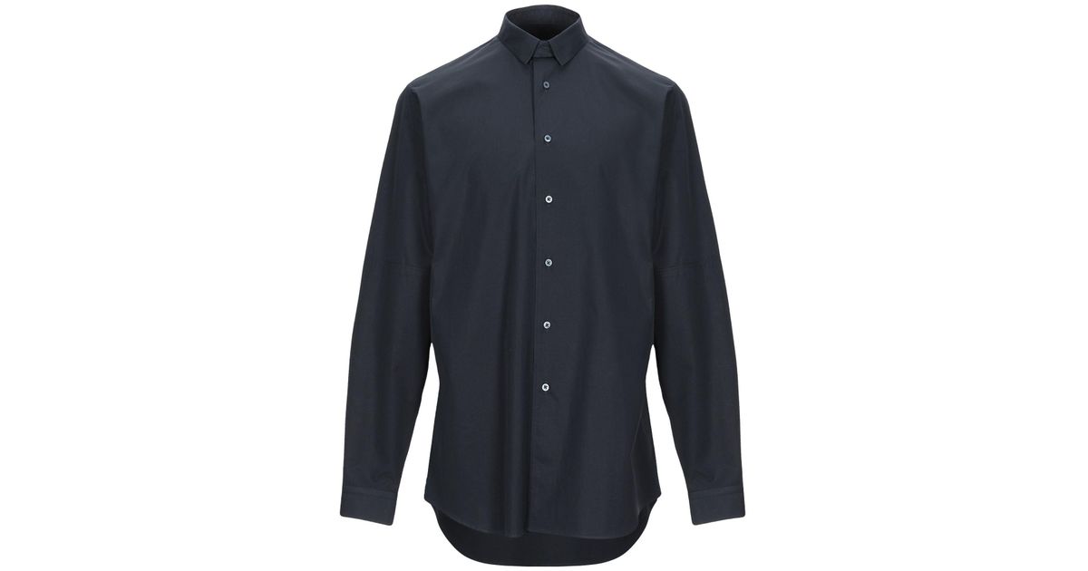 Jil Sander Cotton Shirt in Dark Blue (Blue) for Men - Lyst