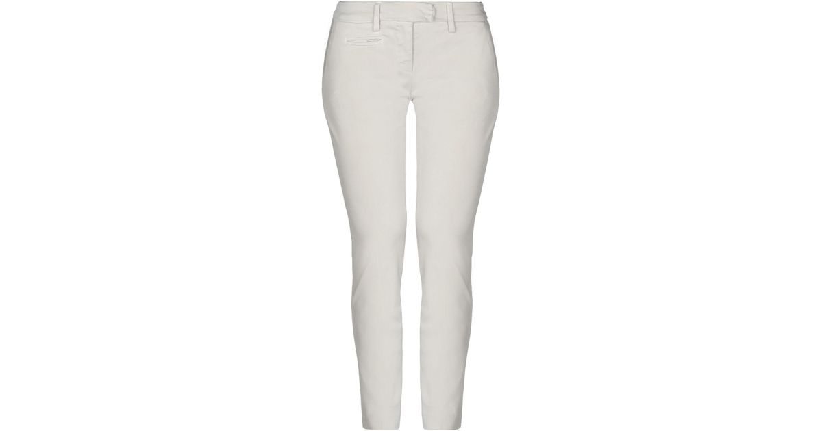 Dondup Cotton 3/4-length Trousers in Light Grey (Gray) - Lyst