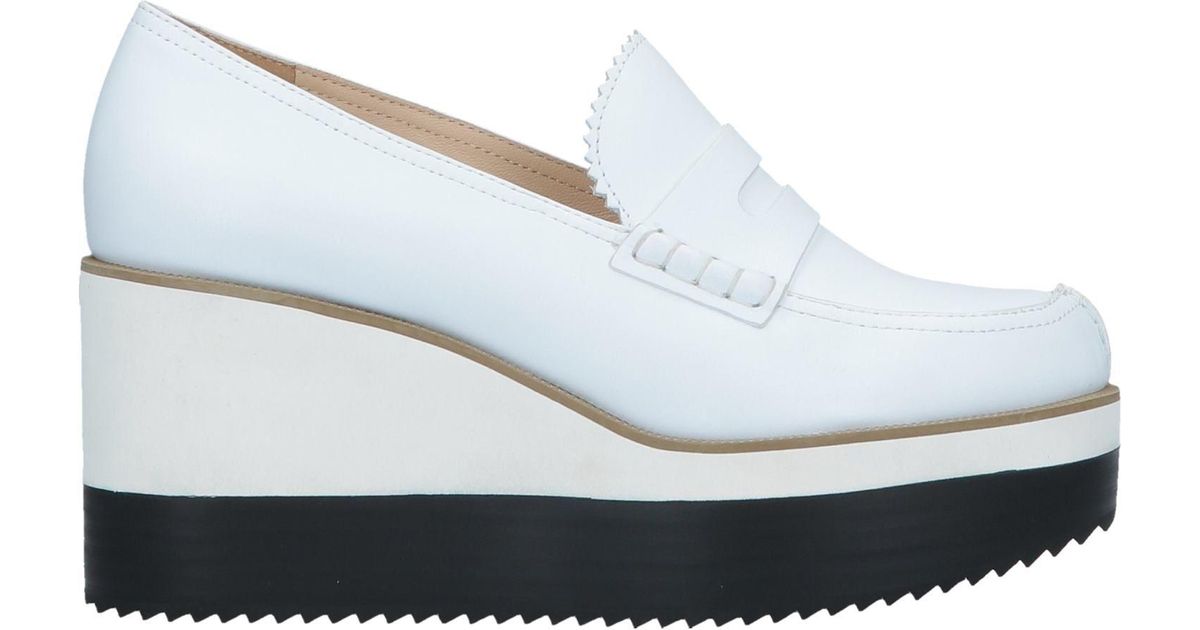 Jil Sander Navy Loafers in White | Lyst
