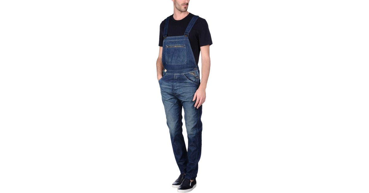 Replay Denim Dungarees in Blue for Men 