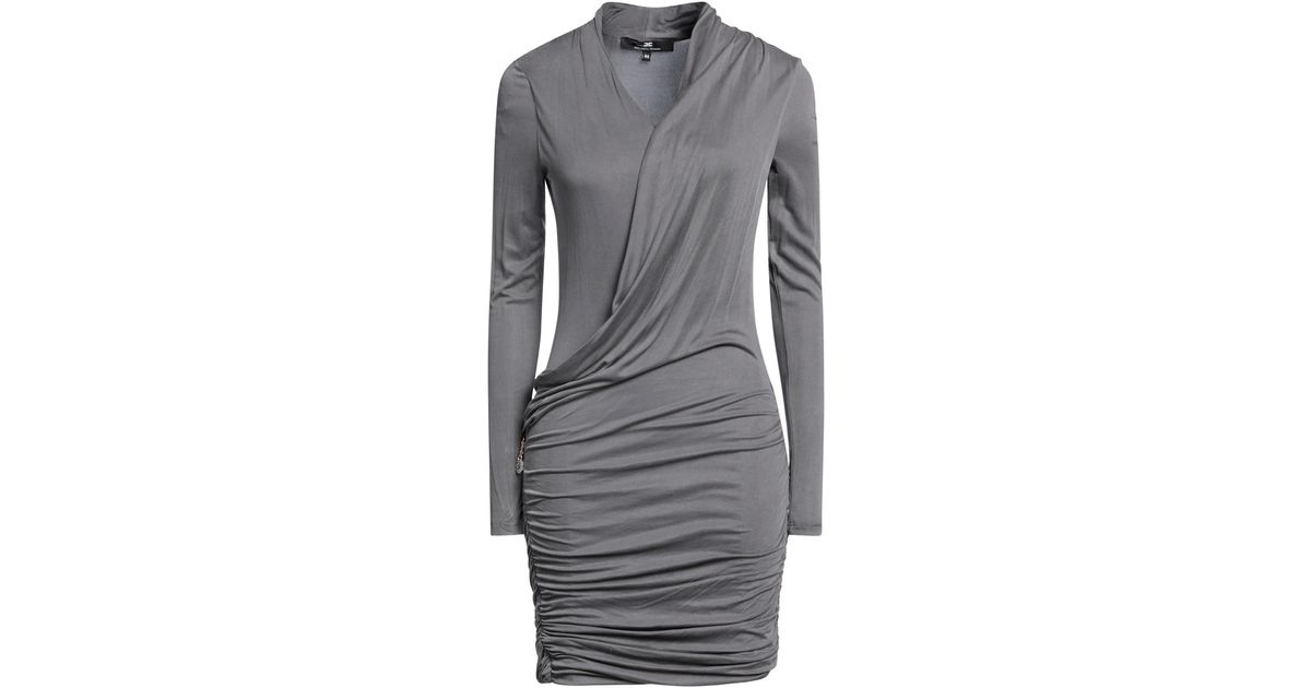 Elisabetta Franchi Short Dress in Gray | Lyst